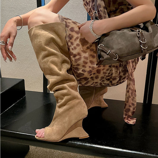 Botas de tacón alto con cremallera y personalidad de moda para mujer. Ver tabla de tallas en "más detalles".