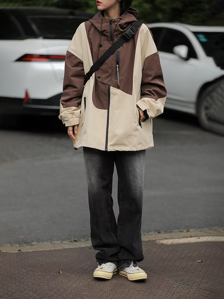 Harajuku Women's Overcoats - Chic Contrast Jackets