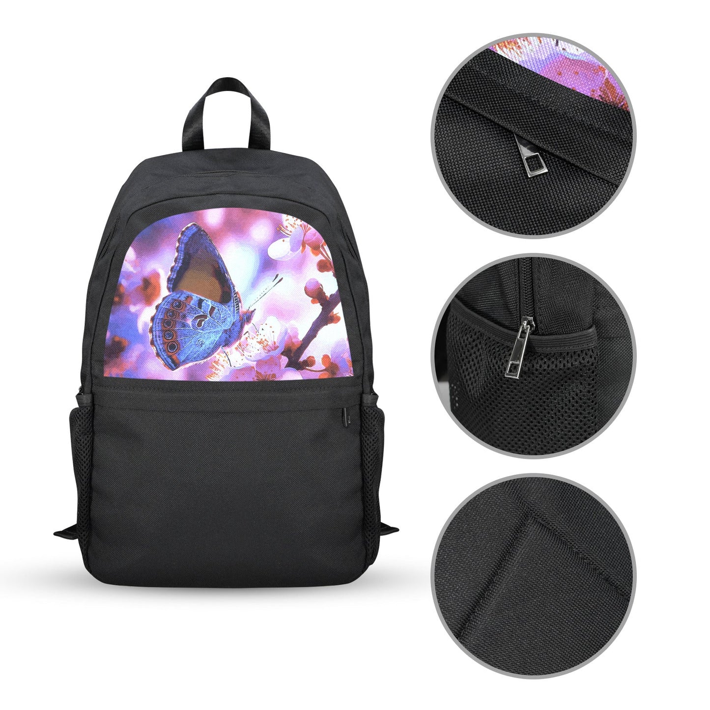 Butterfly on Cherry Tree Casual Backpack | Upper Part Printing