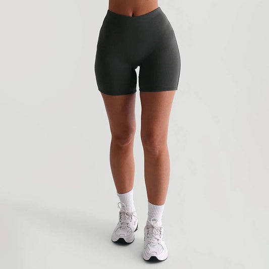 Pantalones cortos casuales ajustados de cintura alta para mujer