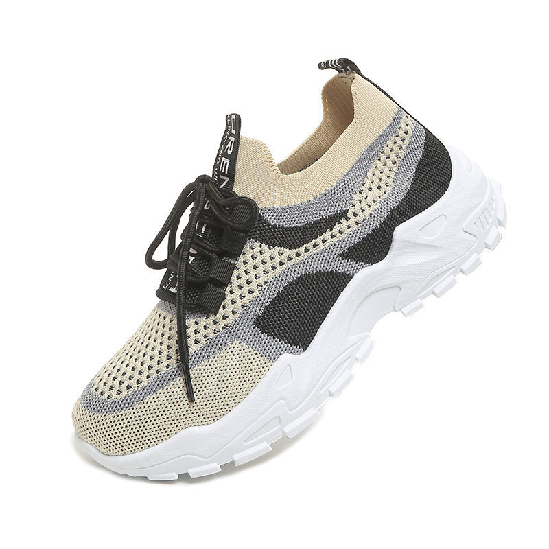 Breathable Mesh Lace-up Flyknit Casual Shoes For Women