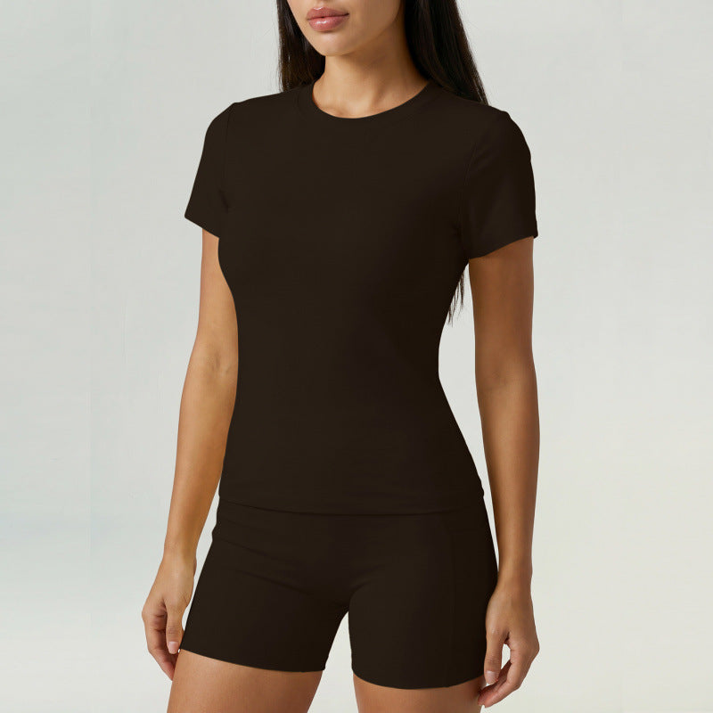 Womens Quick-Drying Casual Sports Yoga Set With Shorts