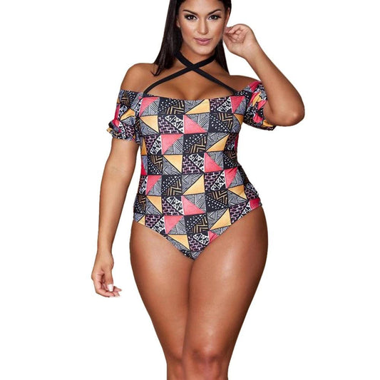Bikini geométrico para damas de talla grande