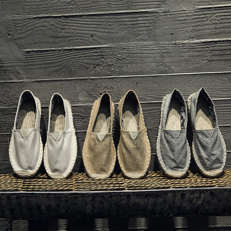 Linen Canvas Flat Shoes