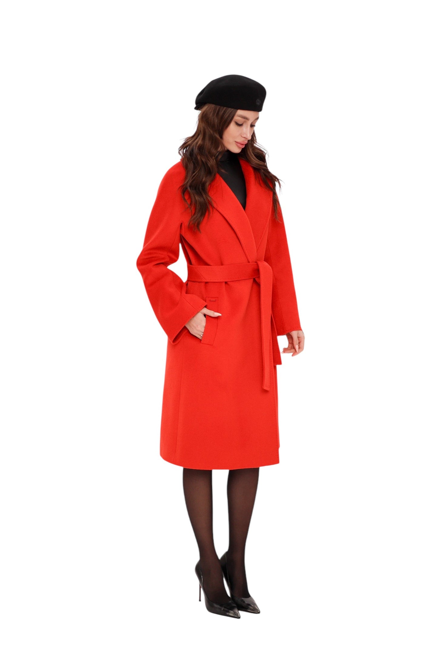 Abrigo Chester Premium de lana y cachemir en rojo Sicilia