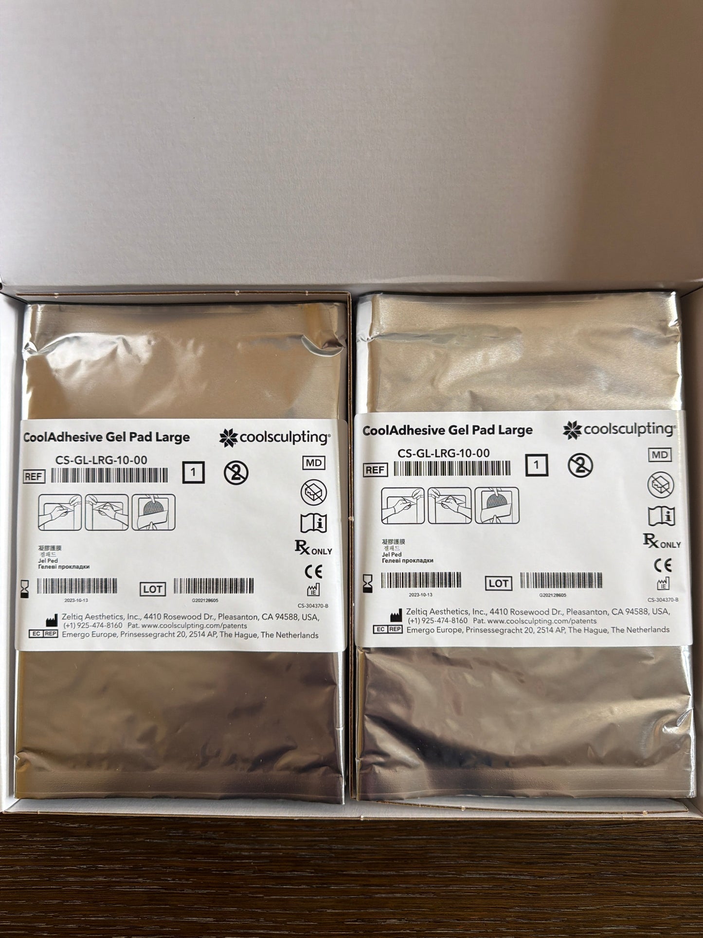 CoolSculpting CoolAdhesive Gel Pad Large REF CS-GL-LRG-10-00 Box of 10 - Exp Oct 2023