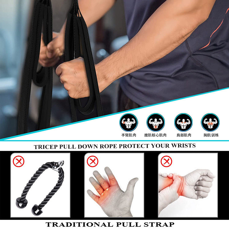 Gym Arm Two Head Three Head Equipment Muscle Rope Muscle Exercise Pulling Down Double Head Tension Accessories Pulling Rope