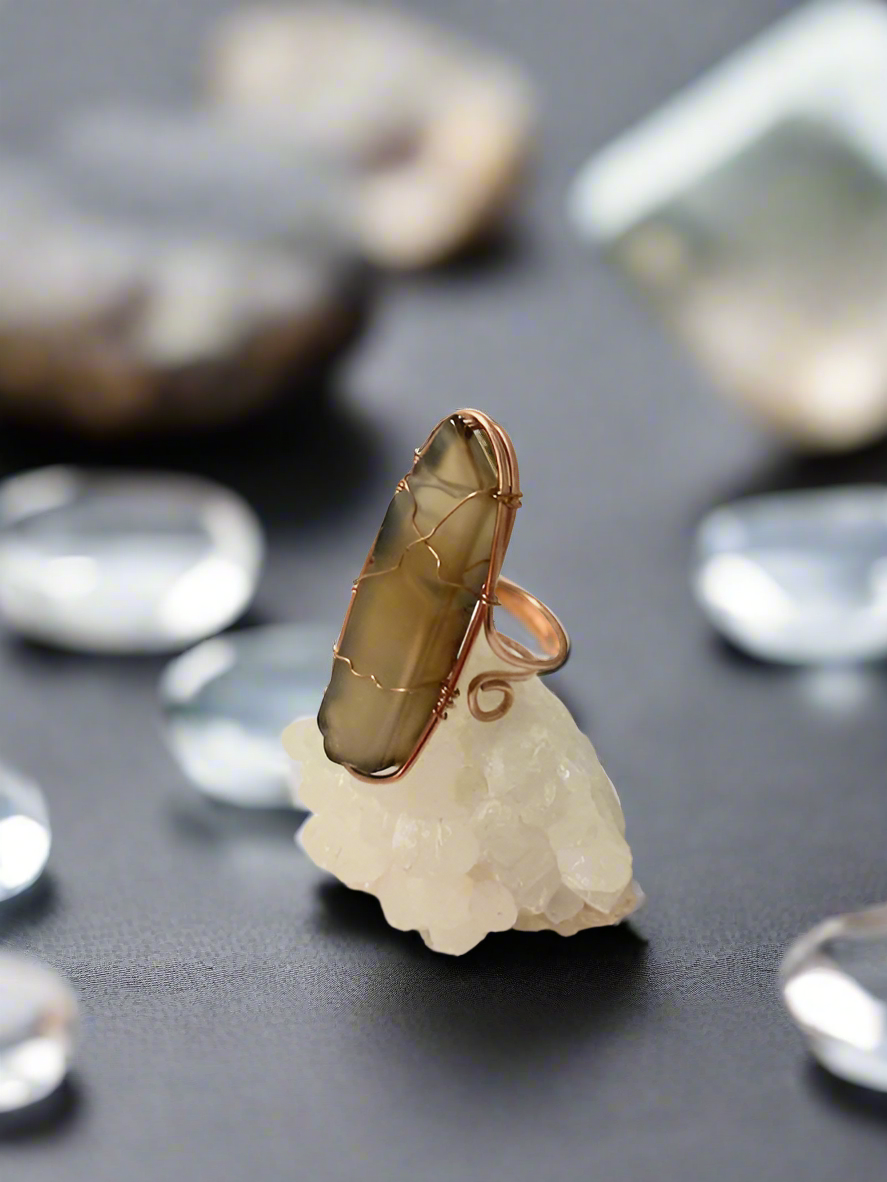 Agate slice rings