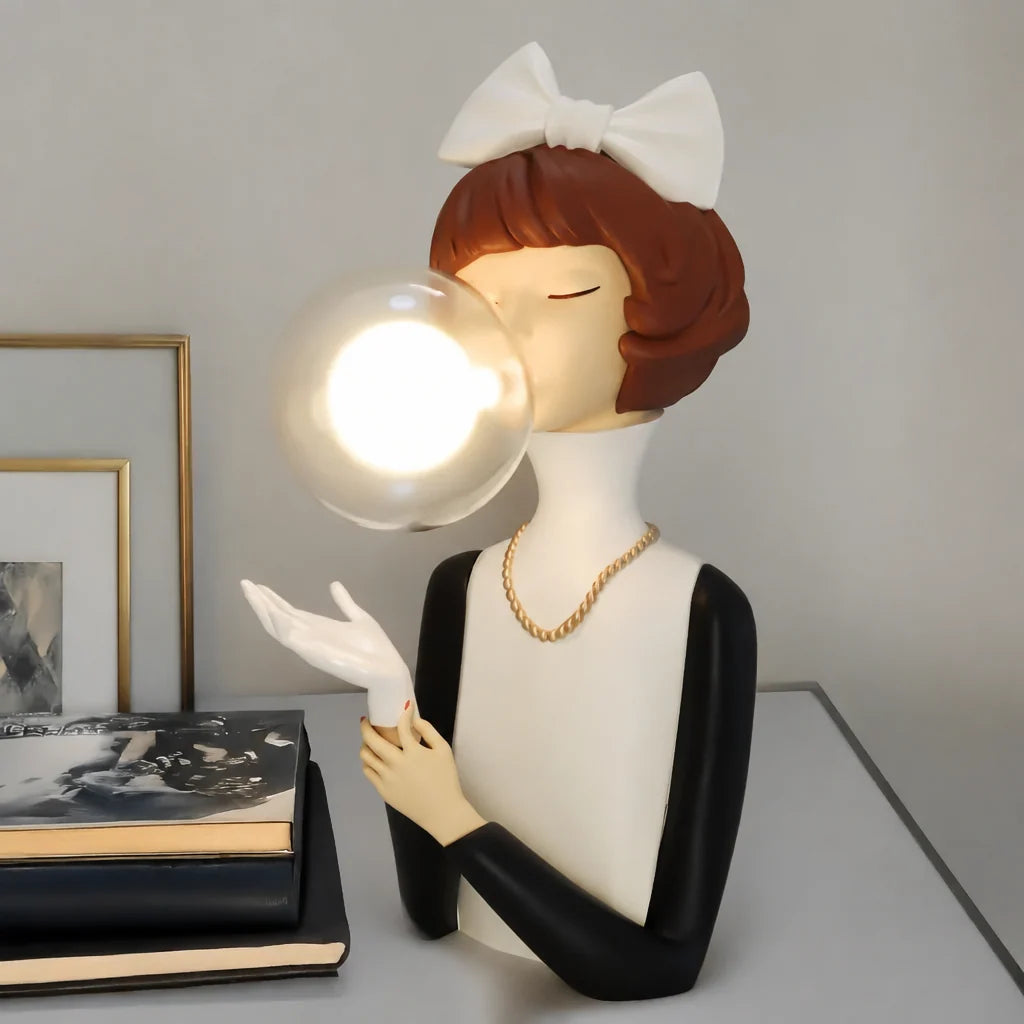 Parisian Bubble Girls Clear Glass LED Table Lamps