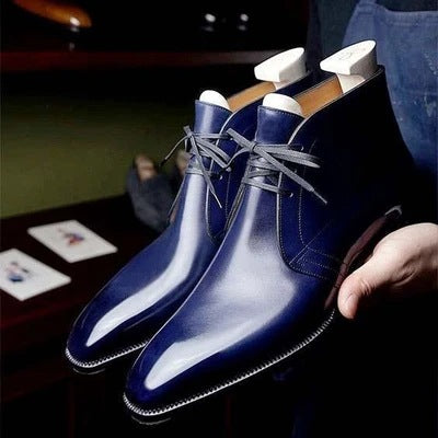 Men's Low-Heel Business Short Boots