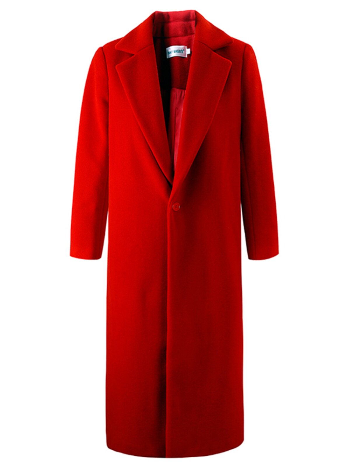 Extra-long Dark Red Wool Coat Womens Outerwear