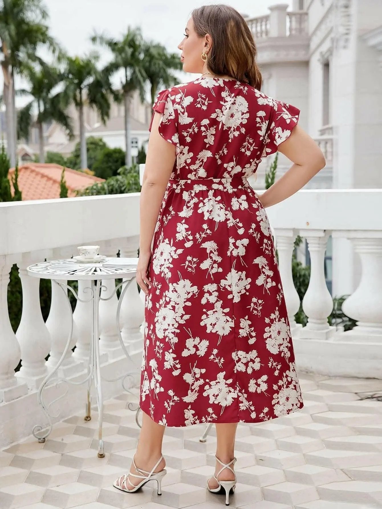 Dresses Trendsi Floral Plus Size Midi Dress - Women's Trendy Style