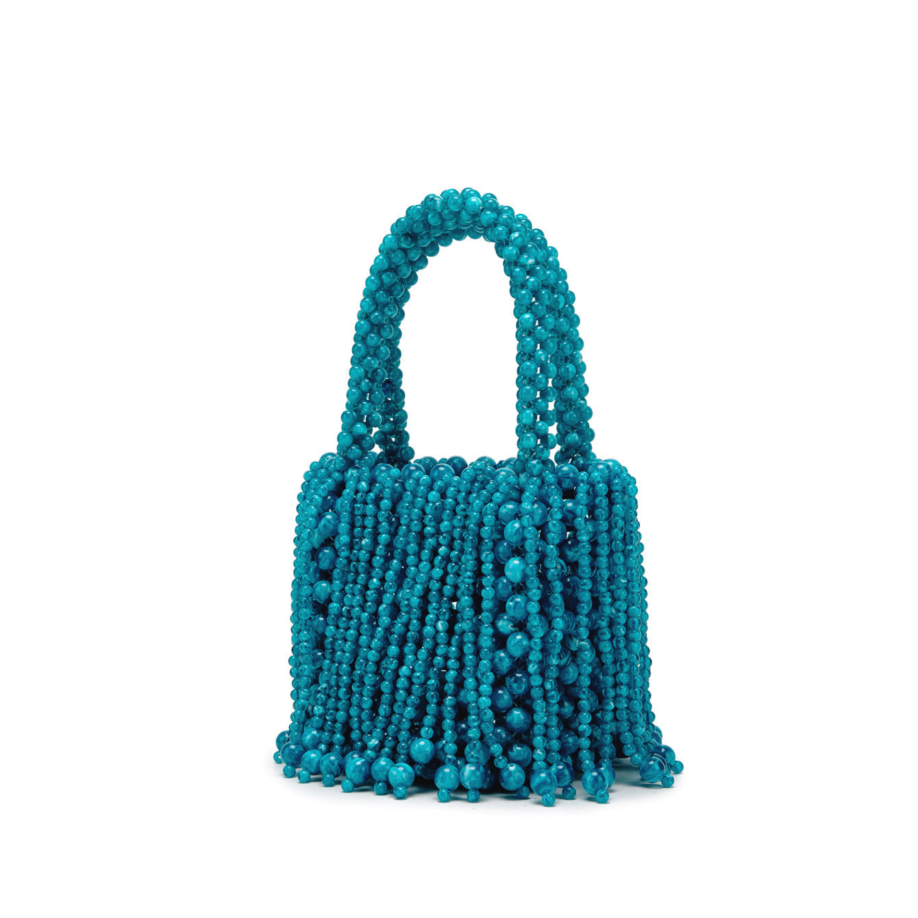 New Dual-color Amber Acrylic Cat-eye Bead Pure Hand-braided Bag