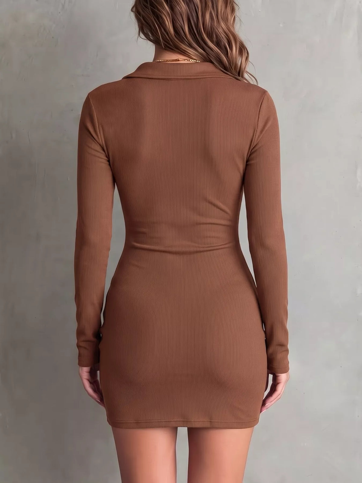 Button-Down Bodycon Mini Dress
