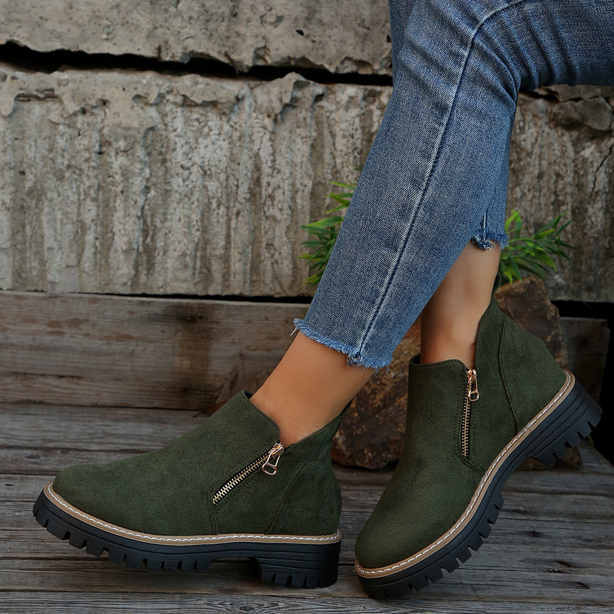 Women's Ankle Boots With Side Zipper