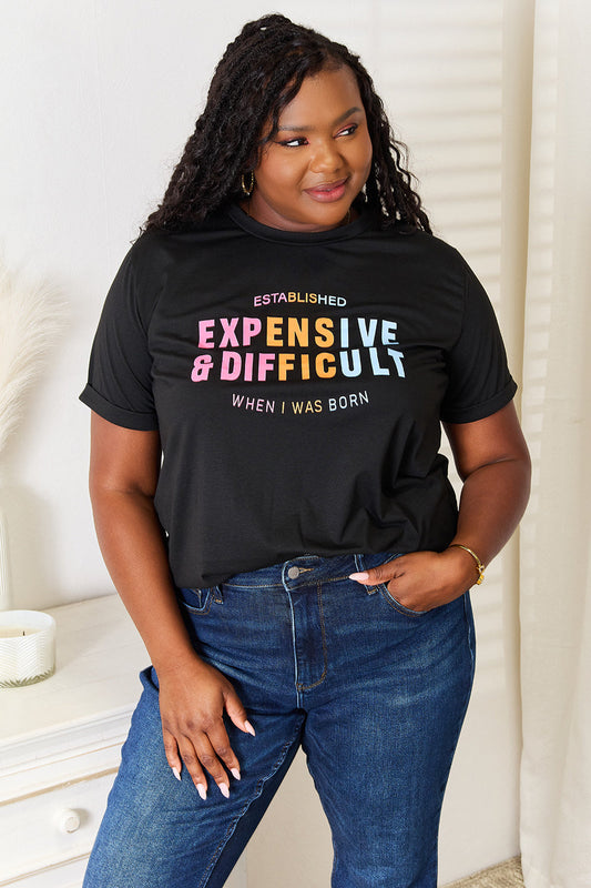 Camiseta de manga con puño con gráfico y eslogan «Simply Love»