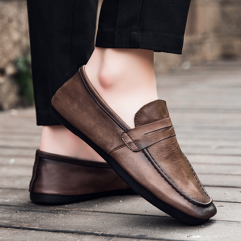 Mens Loafers, Soft Leather Slip-on Casual Shoes