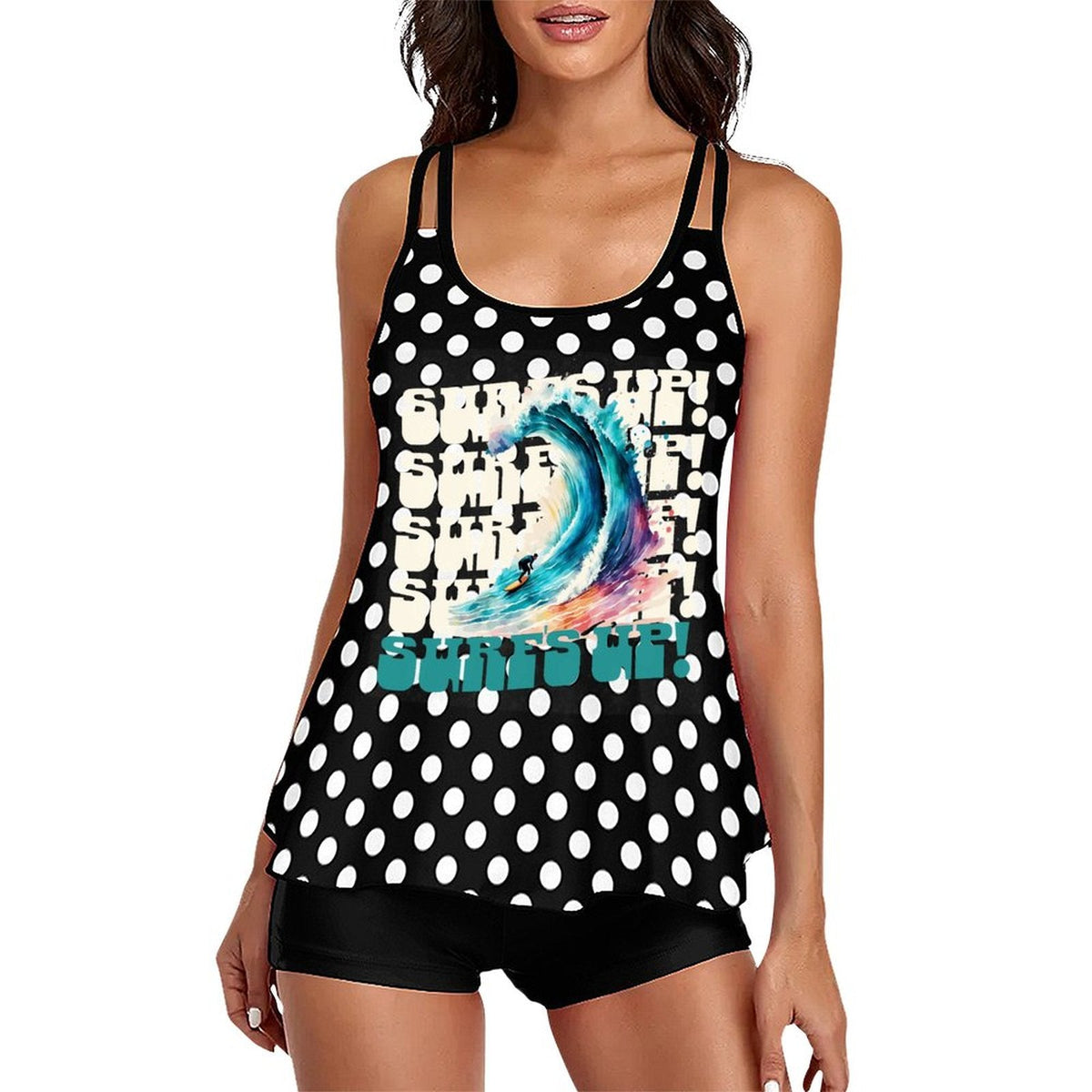 Surf's Up Tankini 2-Piece Swimsuit (Front Printing)