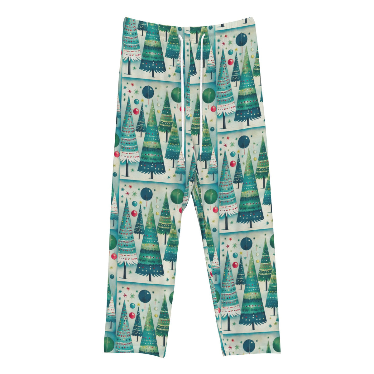 Vintage Christmas Trees Women's Drawstring Lounge Pants Without Pockets (Model L84)