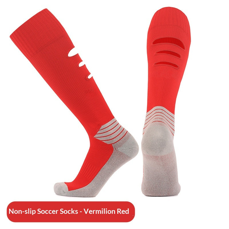 Cross-border Long-tube Sports Socks Thickened Non-slip Towel Bottom Mens Football Training Socks Sweat-absorbent Breathable Professional Football Socks