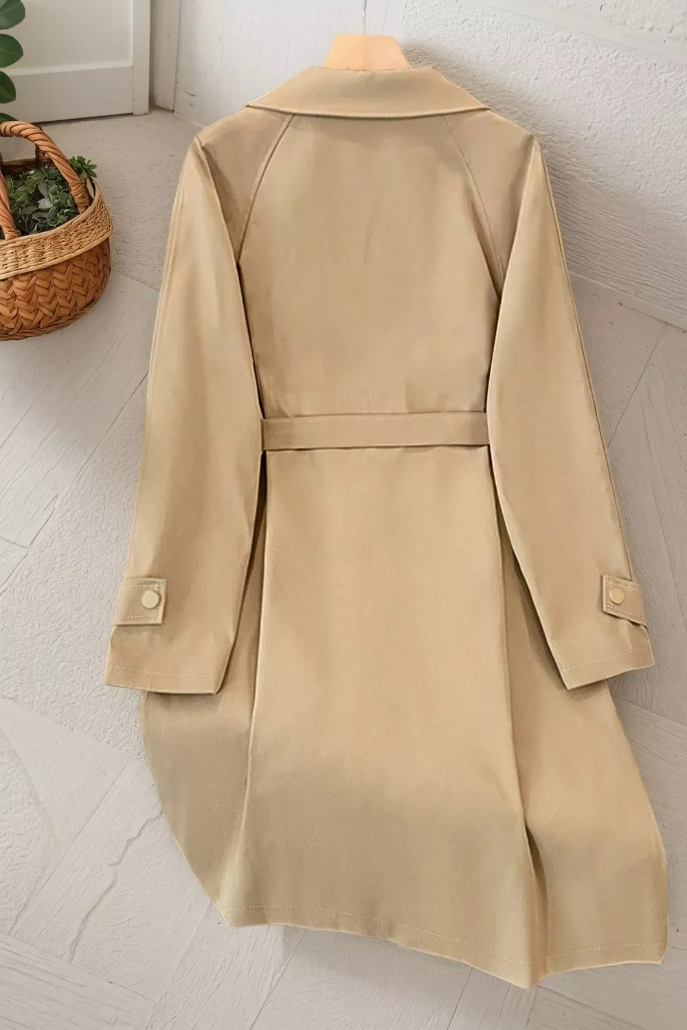 Wide Lapels Belt Trench Coat