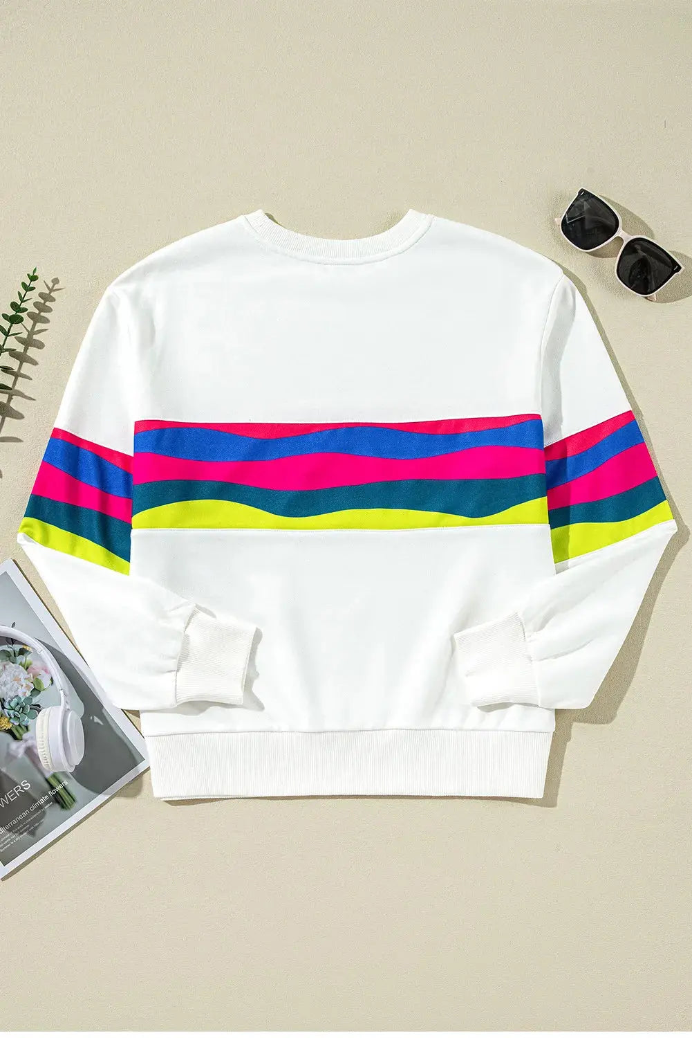Trendsi Contrast Long Sleeve Top Cotton Blend — Versatile Wardrobe Essential