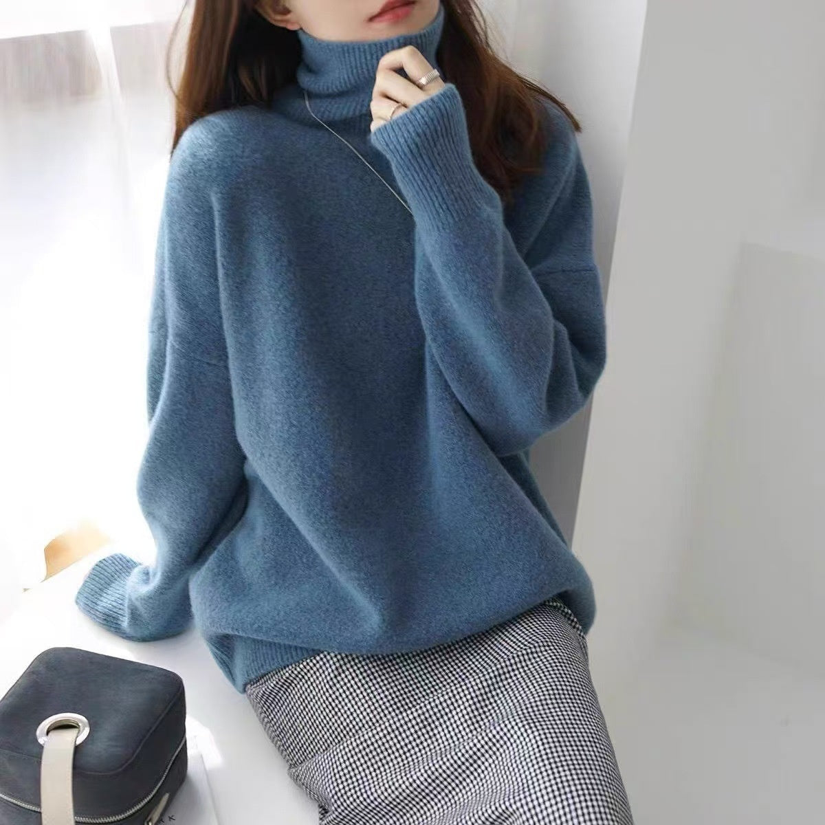 Women's Turtleneck Autumn And Winter Thickening Inner Wear Base Cashmere Sweater Sweater