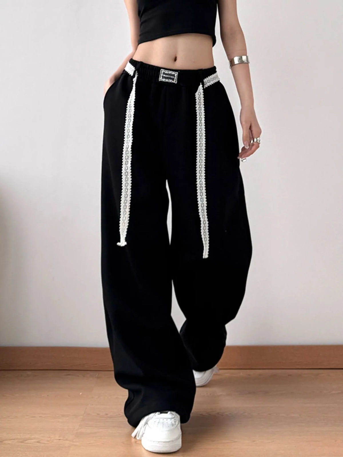 Elastic Waist Wide Leg Pants