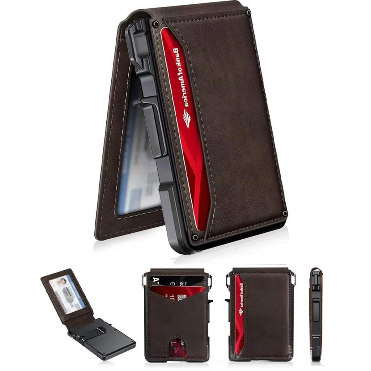 Carbon-Fiber Leather Card Holder Wallet Shoes