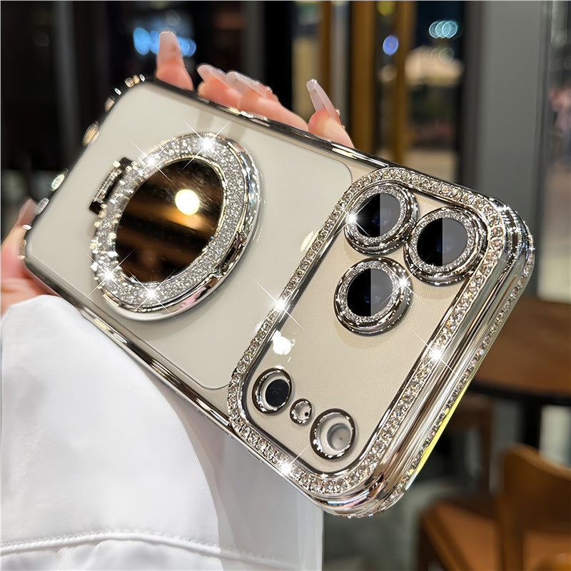 Compatible Magnetic Suction Mirror Phone Case Transparent Protective Cover