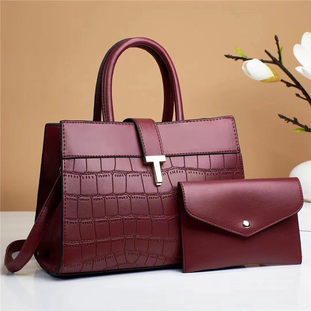 Solid Color Fashion Crossbody Bag for Mother and Child