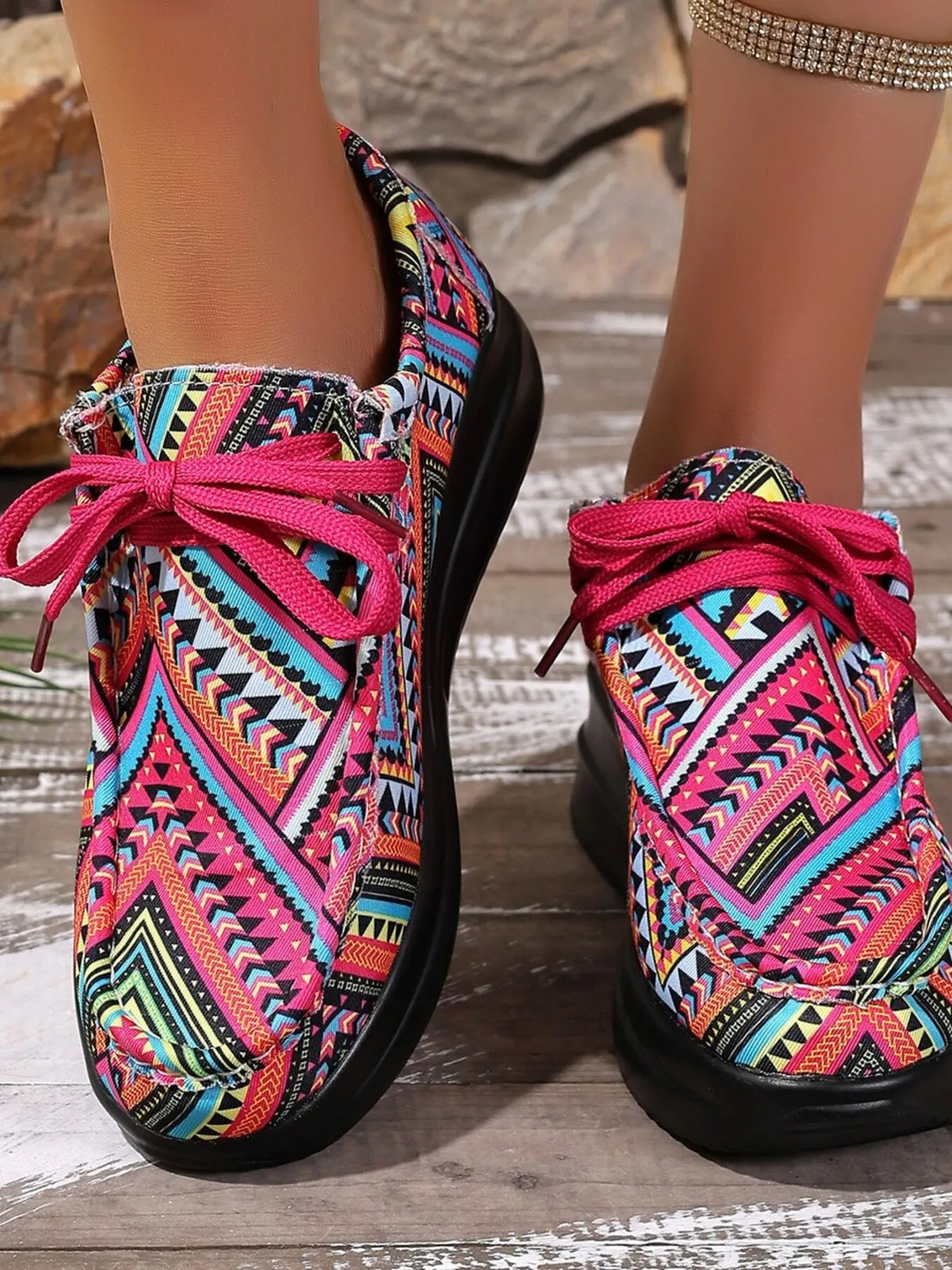 Graffiti Print Platform Sneakers