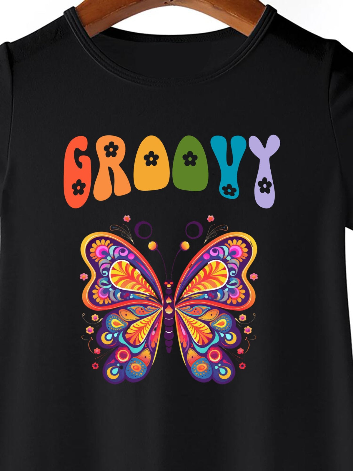 Groovy Butterfly Girls' Summer Dress (Front Printing)