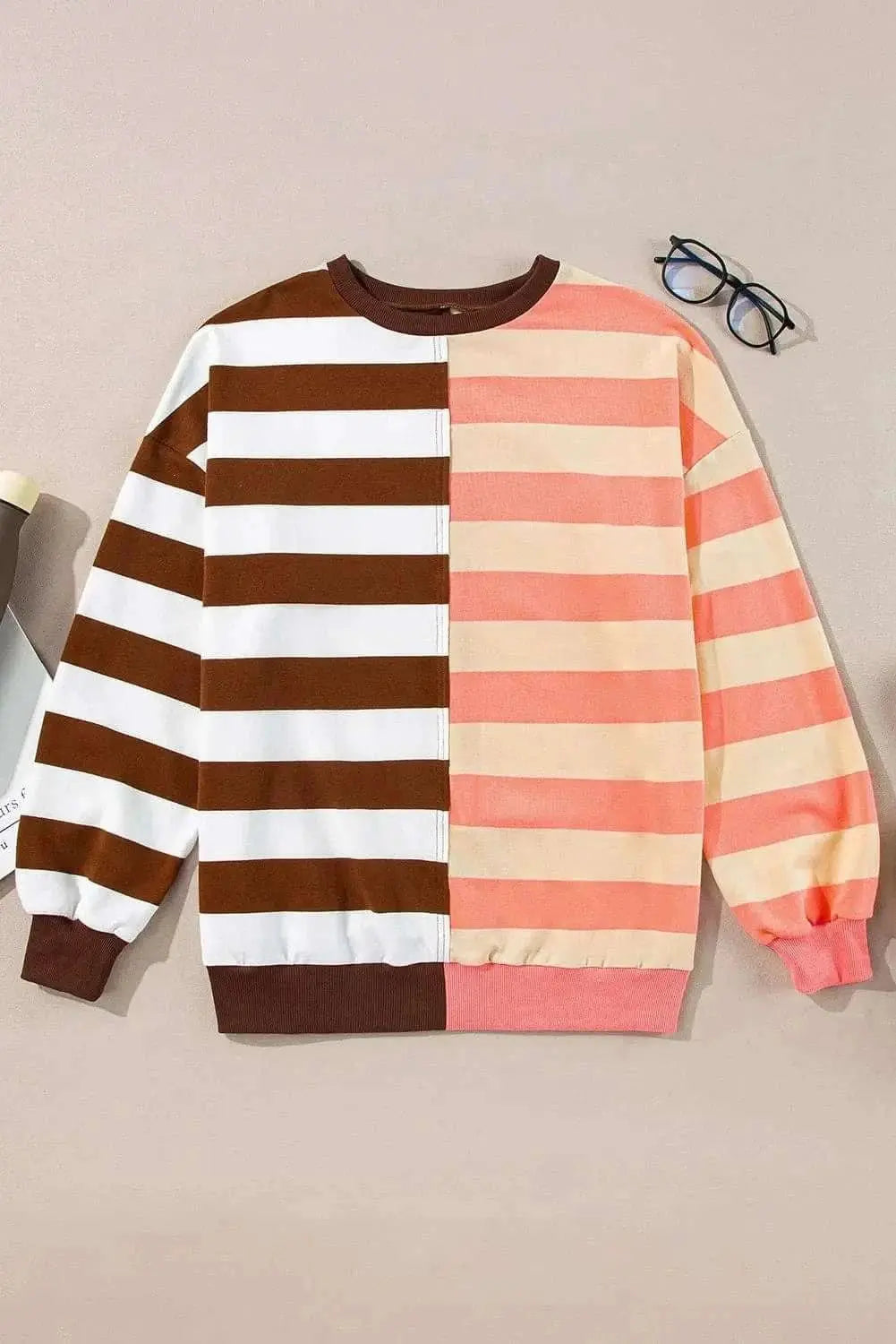 Sweatshirts & Hoodies Trendsi Casual Striped Sweatshirt - Opaque
