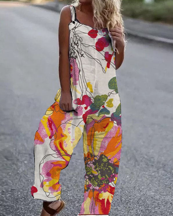 Women’s Butterfly Print Overalls
