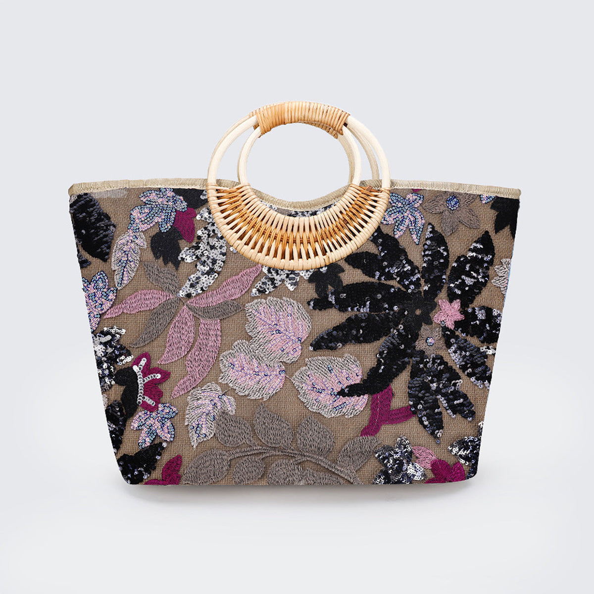 Large-Capacity Woven Sequin Tote Bag Handbag