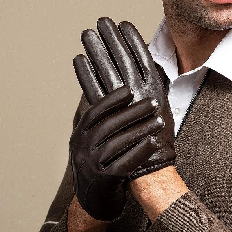 Genuine Sheep Skin Fleece Lined Gloves For Men