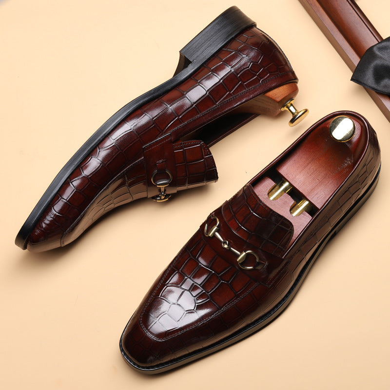 Metal-Embellished Business Mens Dress Shoes