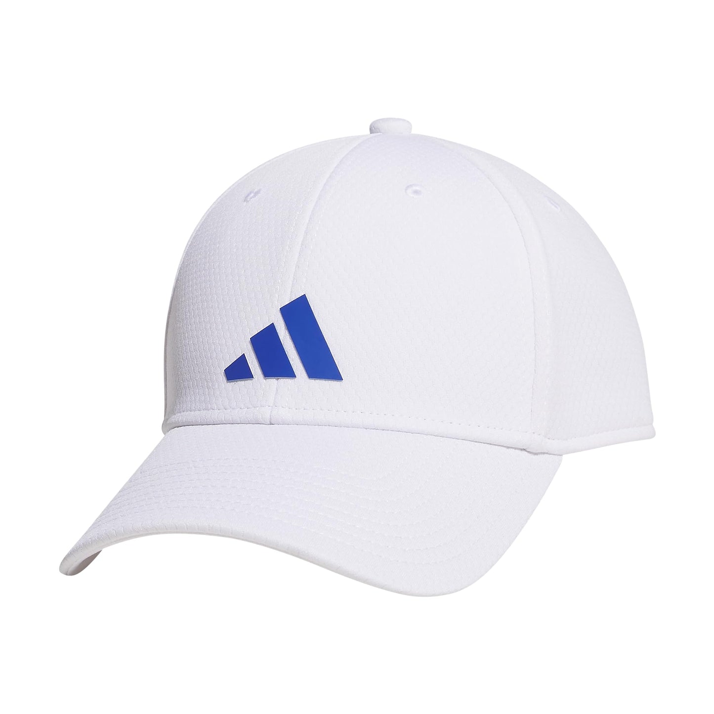 adidas Mens Pregame Structured Stretch Fit Cap White/Semi Lucid Blue Large-X-Large