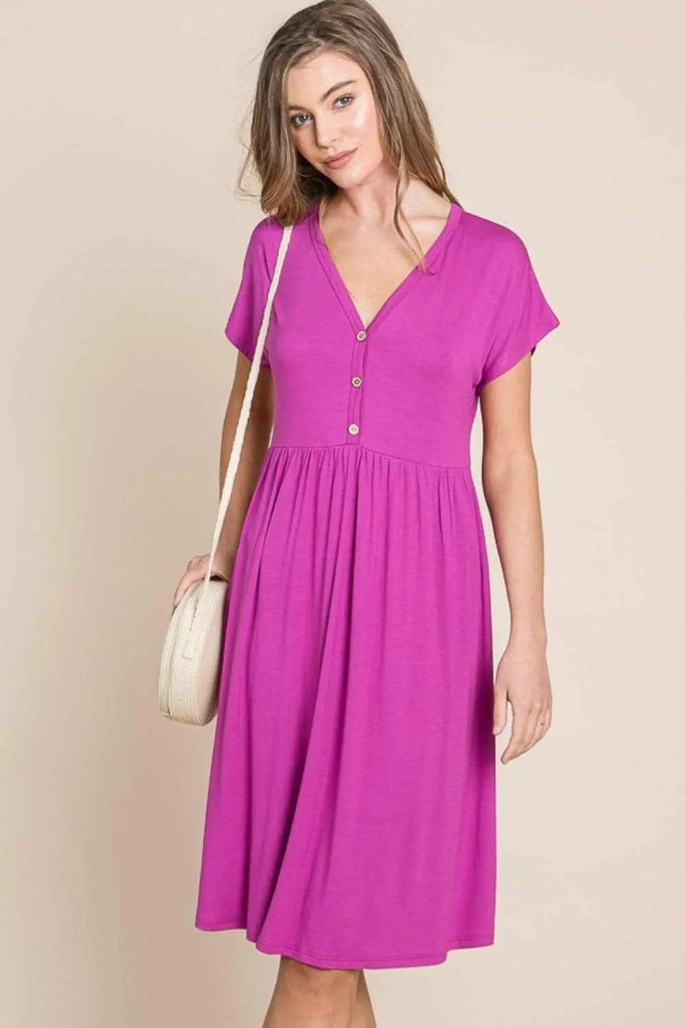 Dresses Trendsi Elegant V-neck short sleeve dress