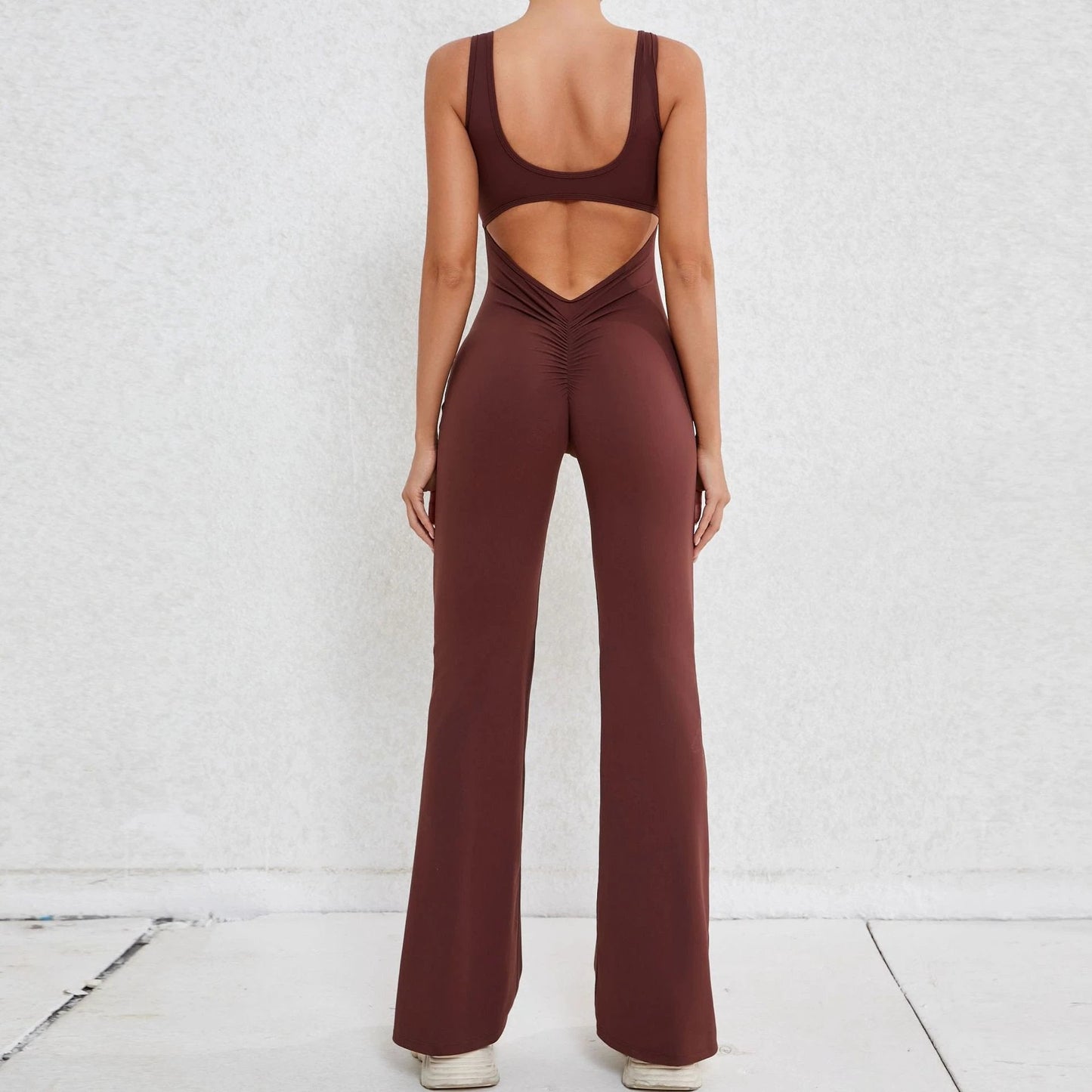 Hollow-out Beauty Back Sports Workout Clothes Jumpsuit