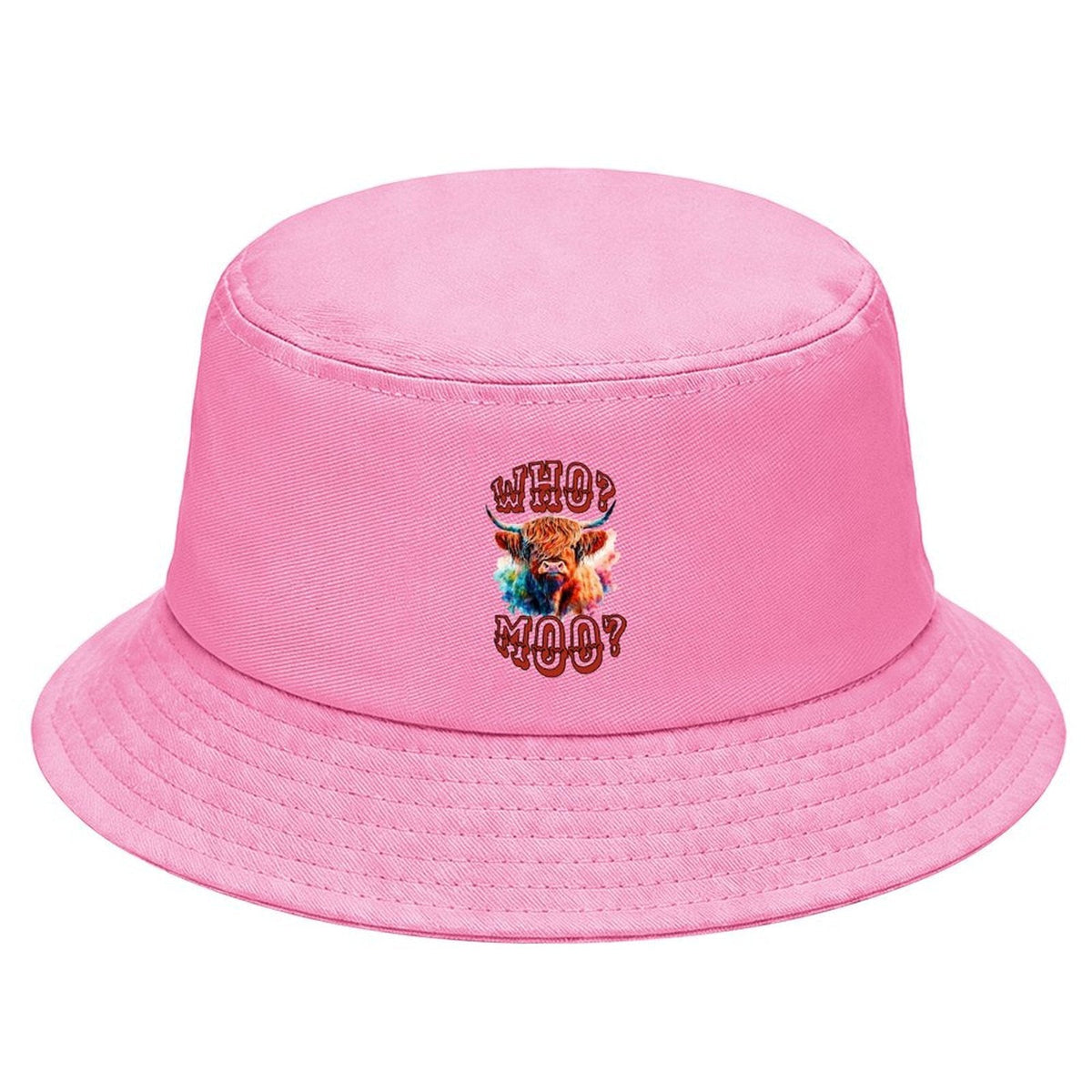 Who? Moo? Highland Cow Design Kid's Bucket Hat | Ships from USA