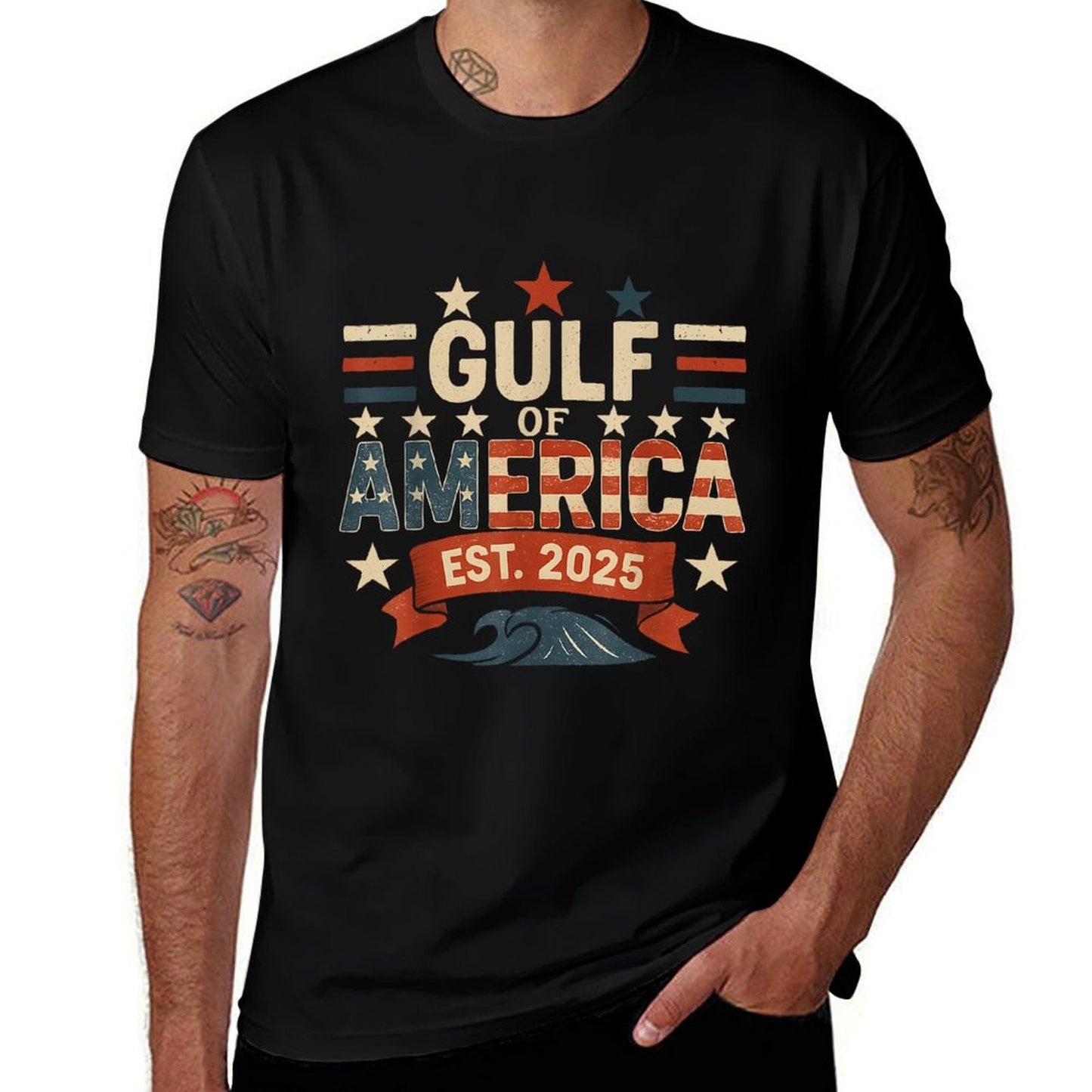 Retro Gulf Of USA America Since 2025 American Flag USA Gulf Breathable T-Shirt
