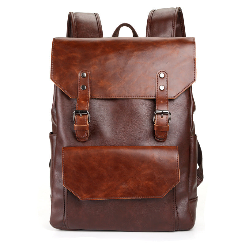 Crazy Horse Leather Large-capacity Backpack