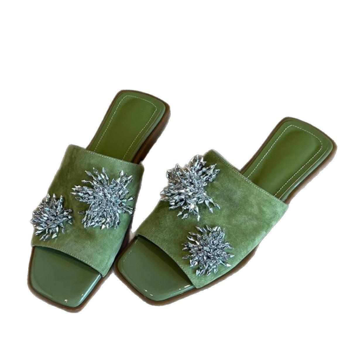 French-Style Embellished Flat Loafers