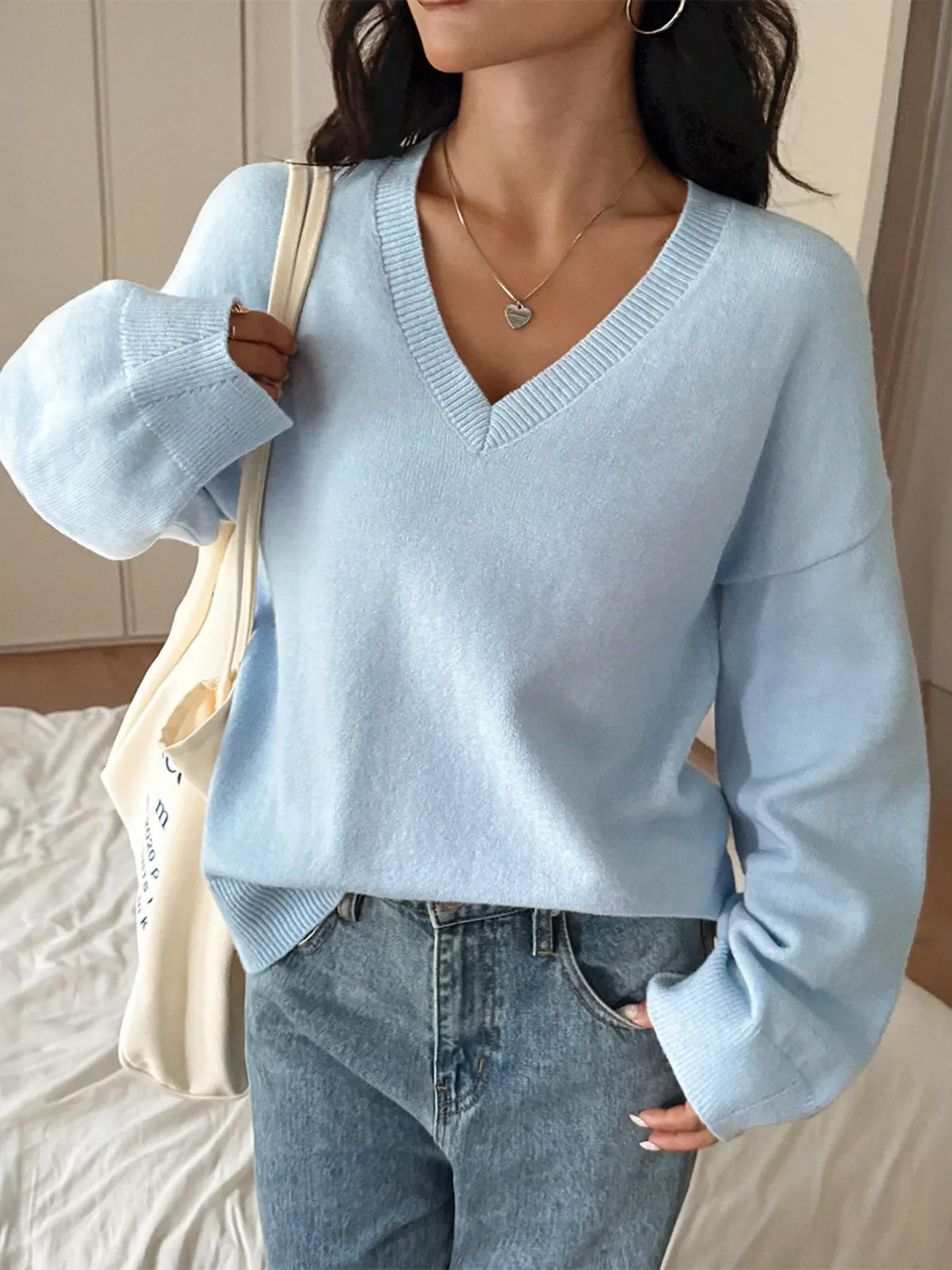 V-Neck Loose Fit Sweater