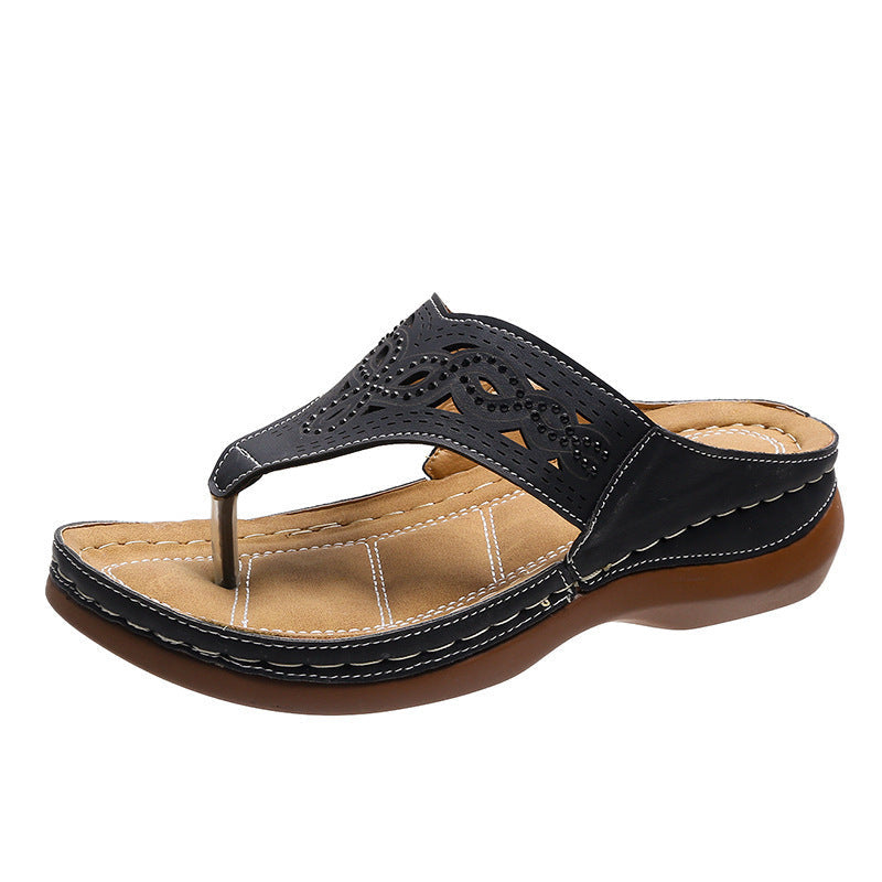 Women's Rhinestone Platform Flip Flops
