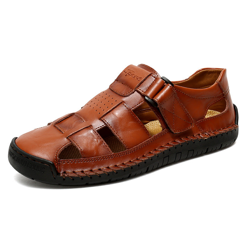 Men's Handmade Stitching Leather Casual Beach Sandals