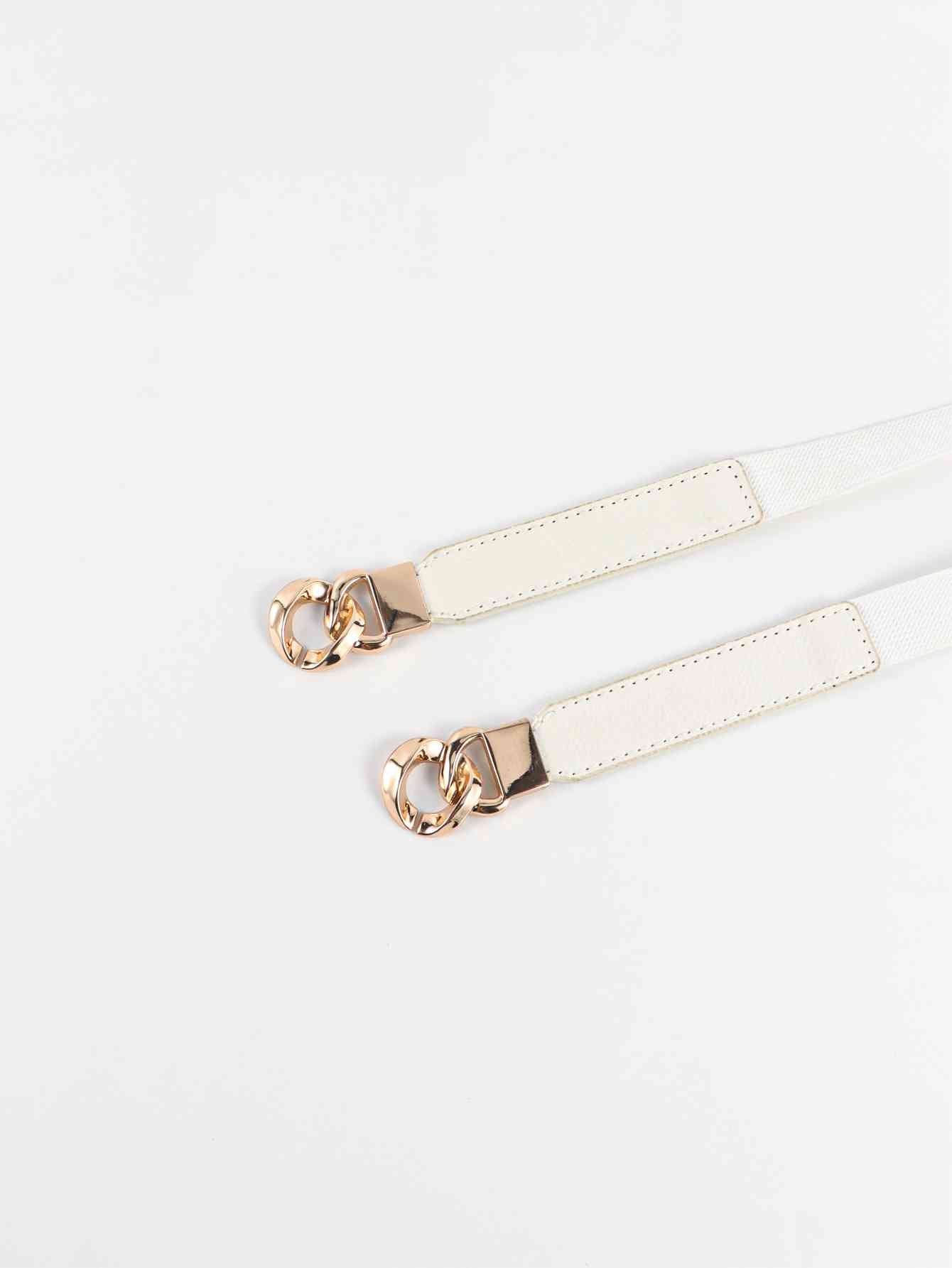 ElegantStyle Zinc Alloy Buckle Elastic PU Belt – Versatile and Stylish Accessory See size chart under “more details”