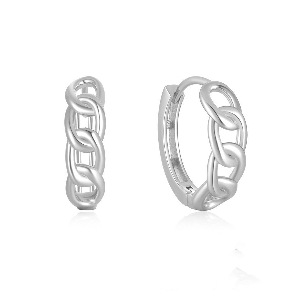 S925 Sterling Silver Fashion Chain Earrings